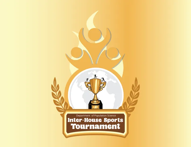 The Inter-House Sports Tournament emblem applied on a gold gradient.